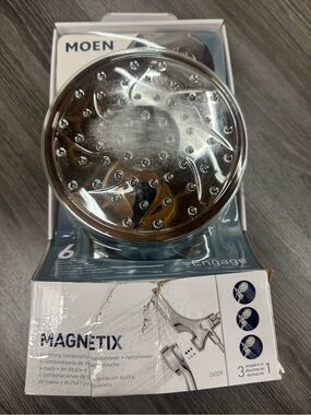 Moen Engage Magnetix Chrome and White Handshower + Rainshower Combo